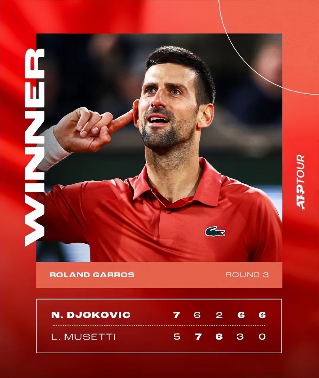 关于意大利网球队逆转法国网球队，德约科维奇惊艳世界的信息